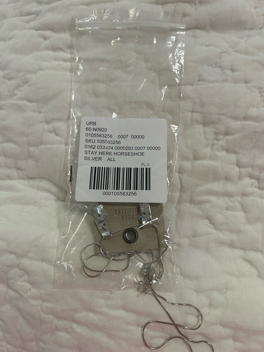 Urban Outfitters Silver Marbled Horseshoe Pendant Necklace